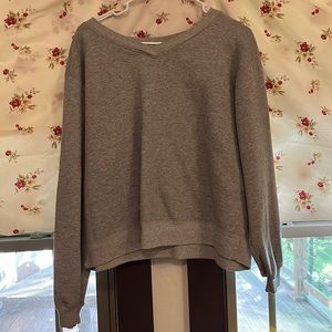 vintage 90s gray v-neck cropped sweater